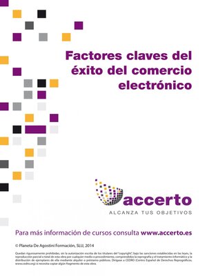 cover image of Factores clave del éxito del comercio electrónico